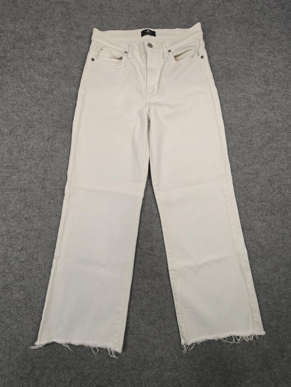 7 For All Mankind Jeans Womens 27 White Wide-Leg High Rise 33.5 Inseam